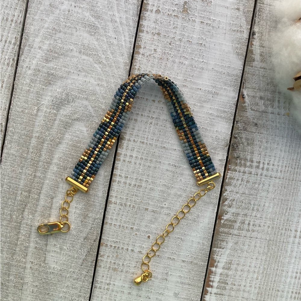 NOUR handmade beaded loom bracelet with adjustable closure